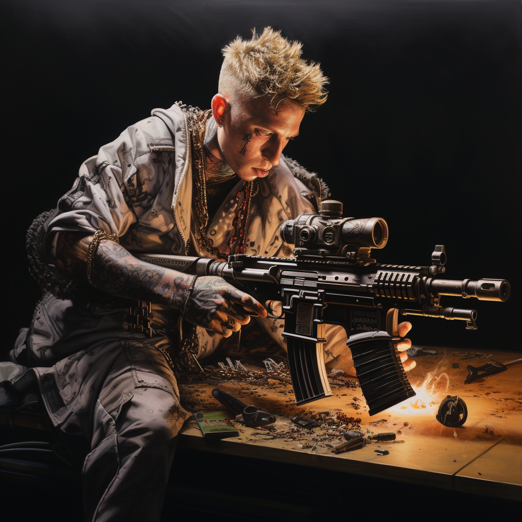 Machine Gun Kelly shooting himself