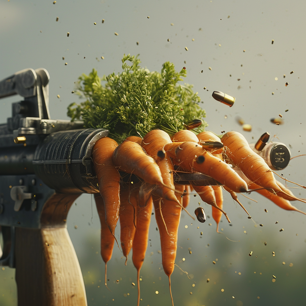 Carrot machine gun shooting photo