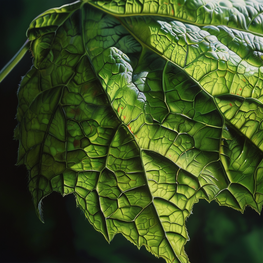 Close-up of Hyperrealistic Green Leaves