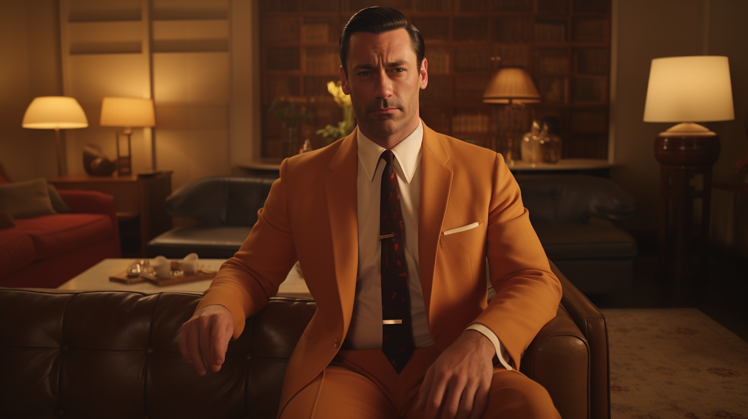 Cinematic still from Mad Men TV show