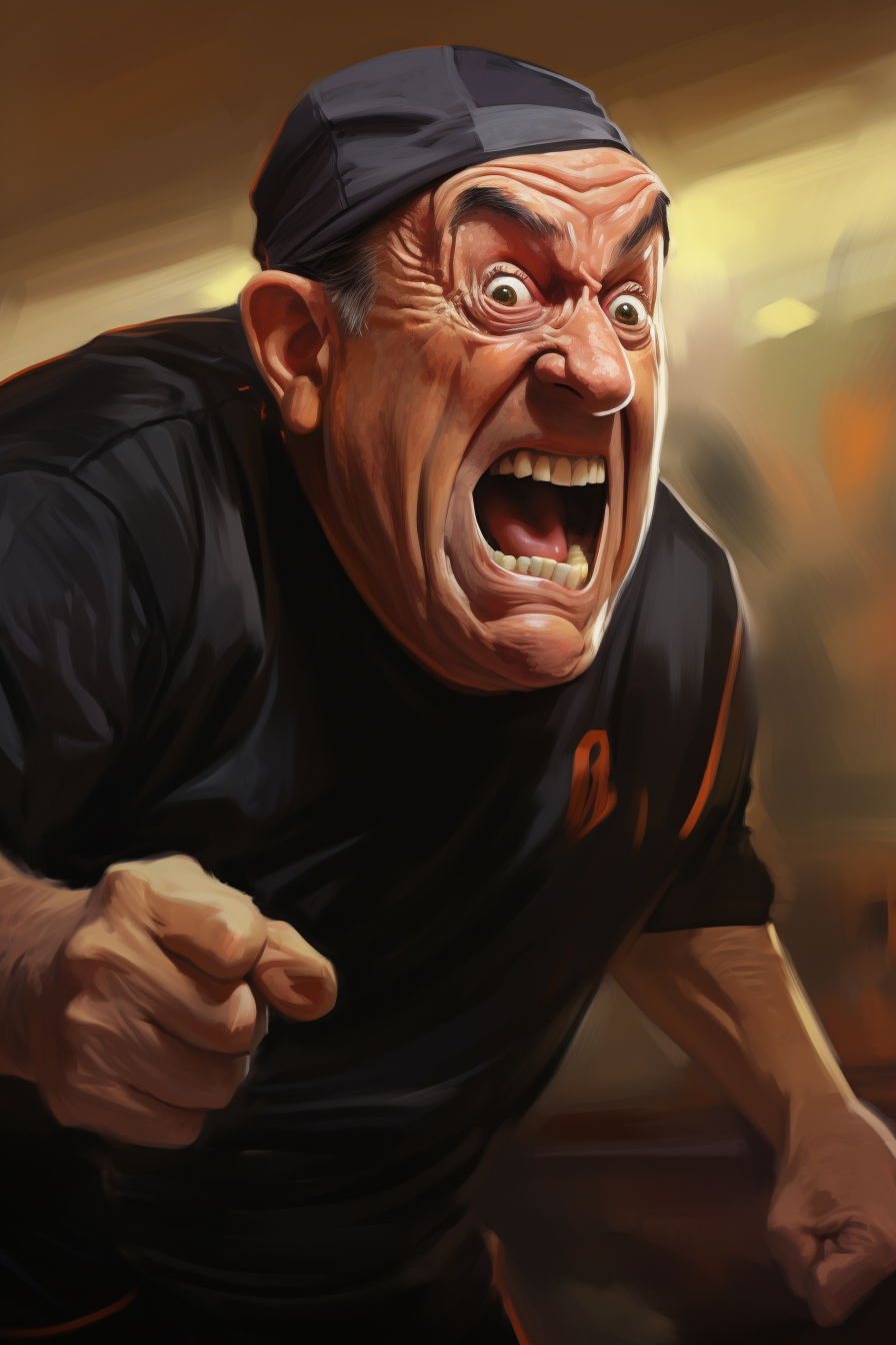 Mad high school football coach artwork