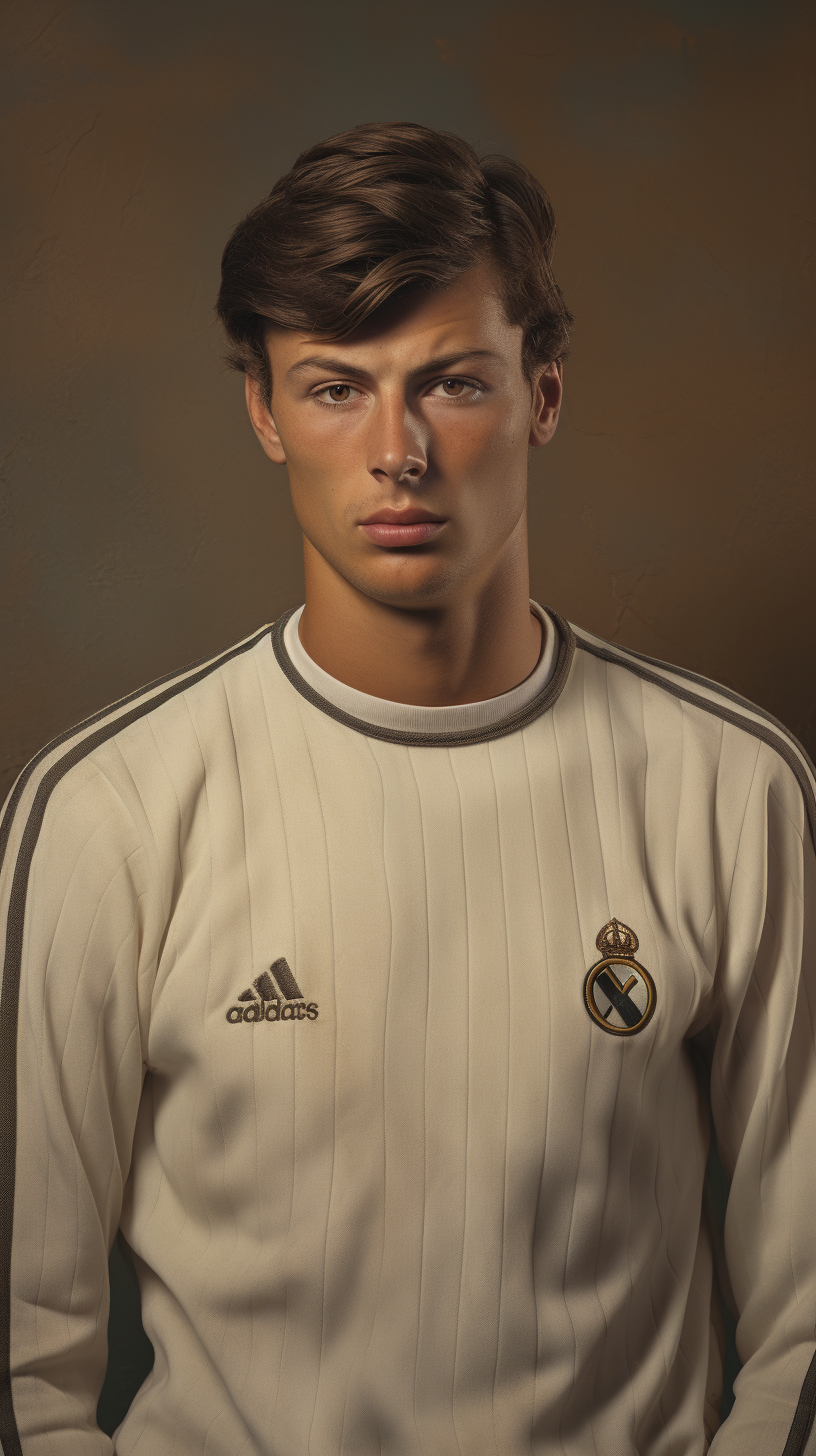 Real Madrid Player in Retro Style