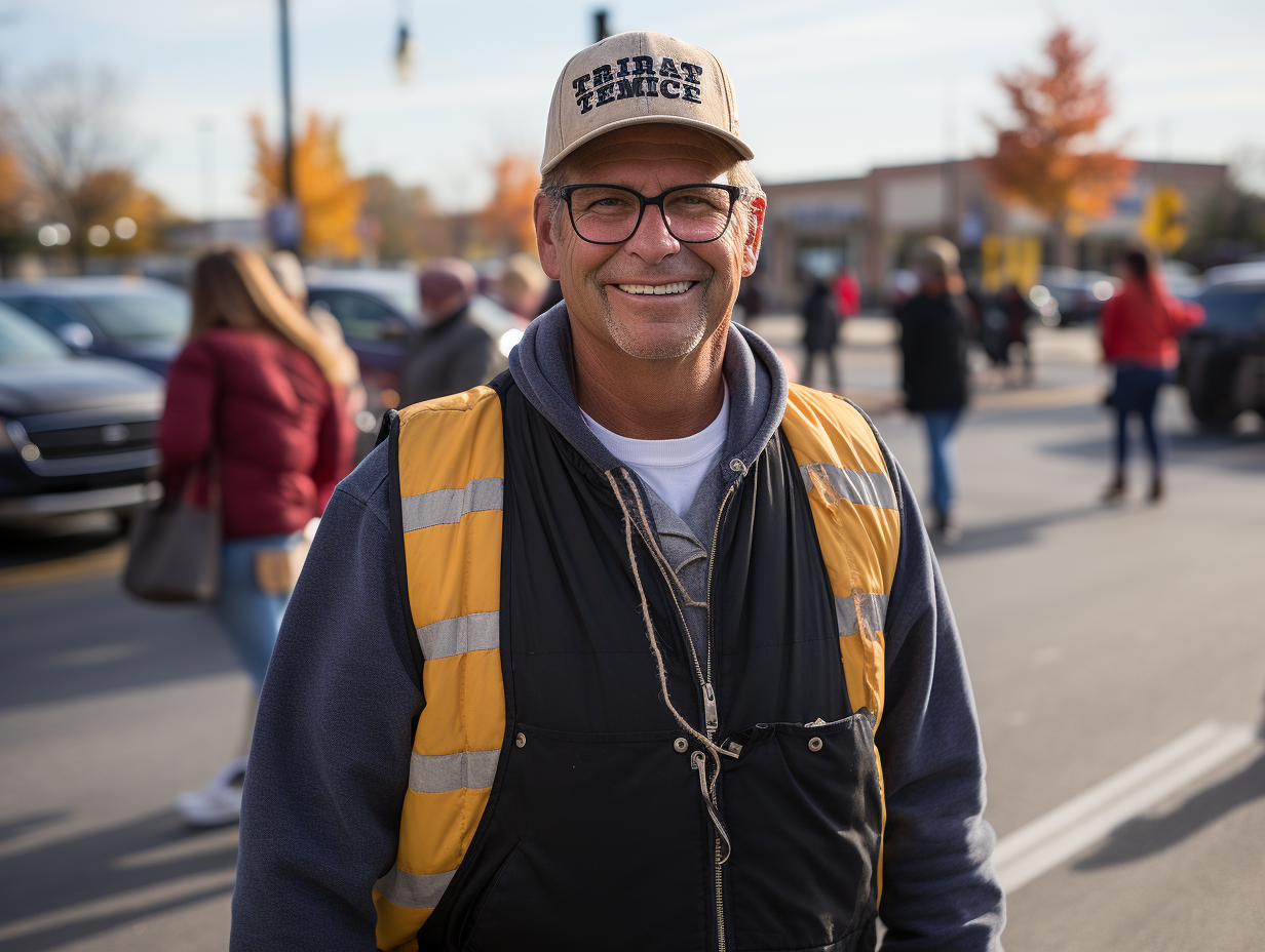 Right-wing Republican supporter in Warren, Michigan.