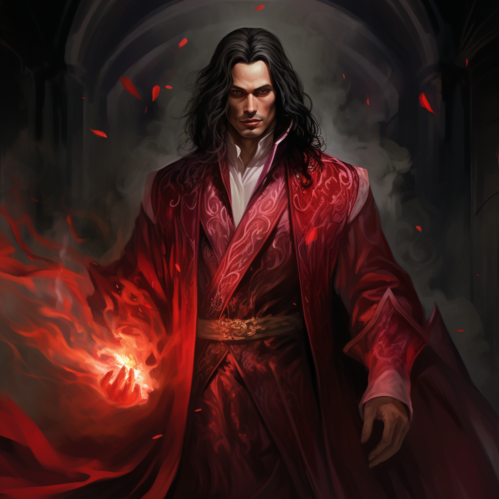 Dark-Haired Mage in Red Robe