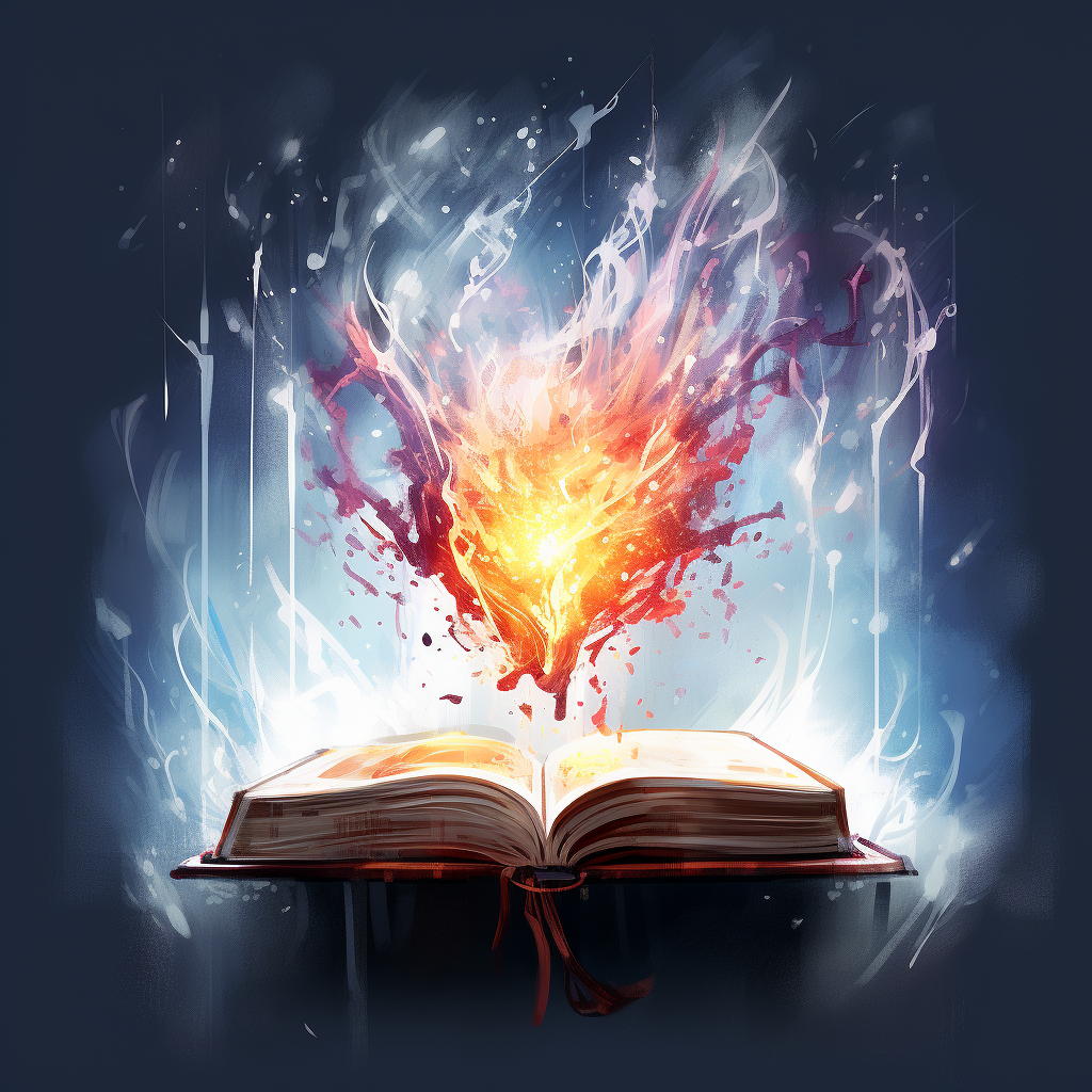 Abstract background with magical book icon