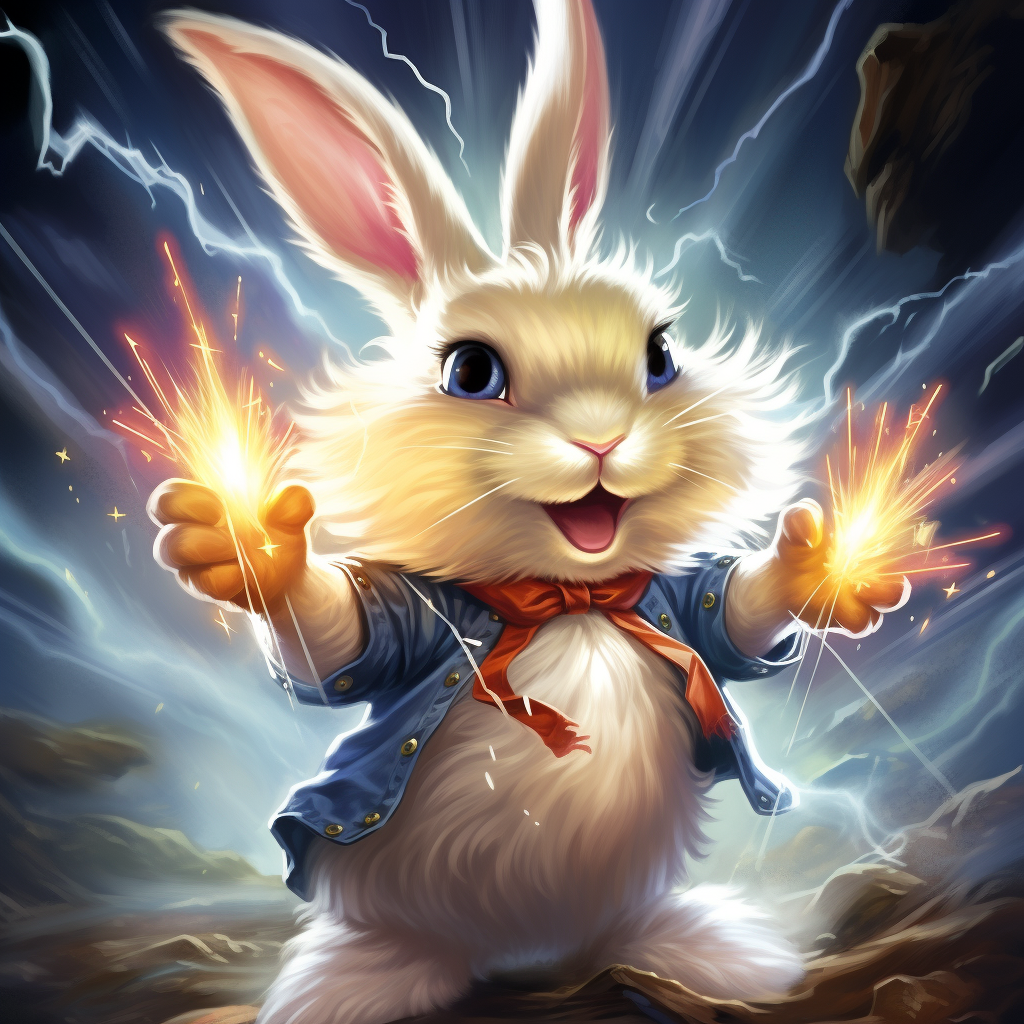 Cute bunny with Garbage Pail Kids style