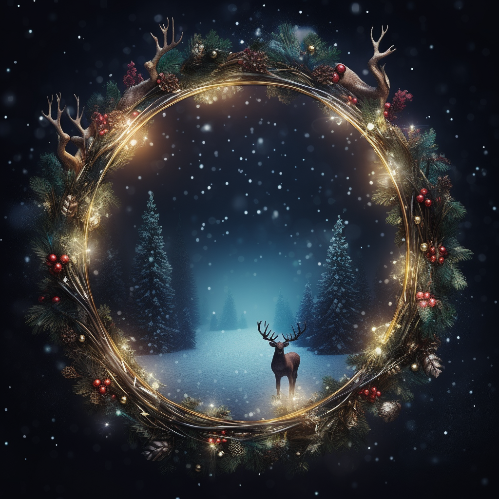 Festive Christmas round frame decoration