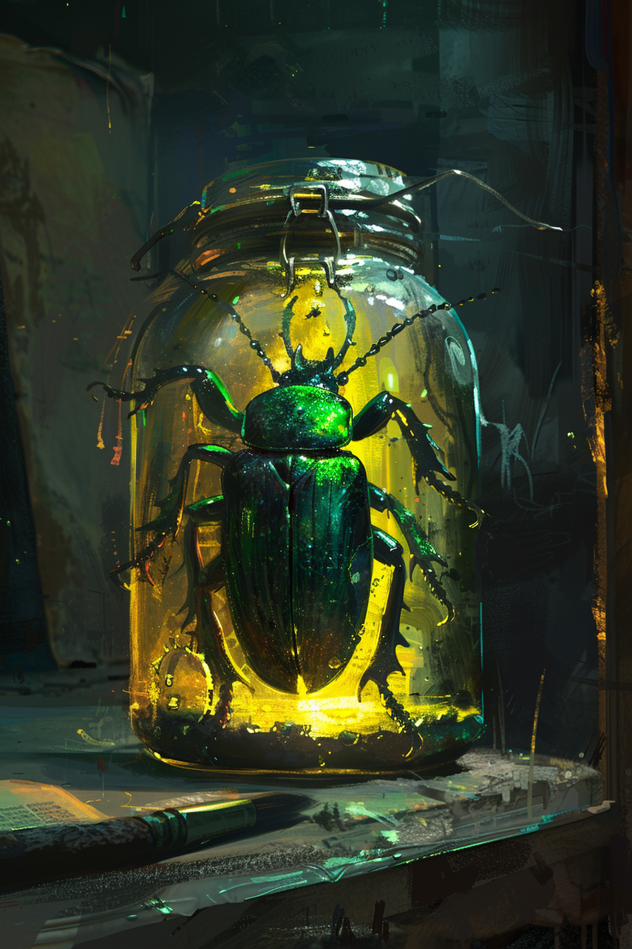 Beetle in Jar Digital Painting