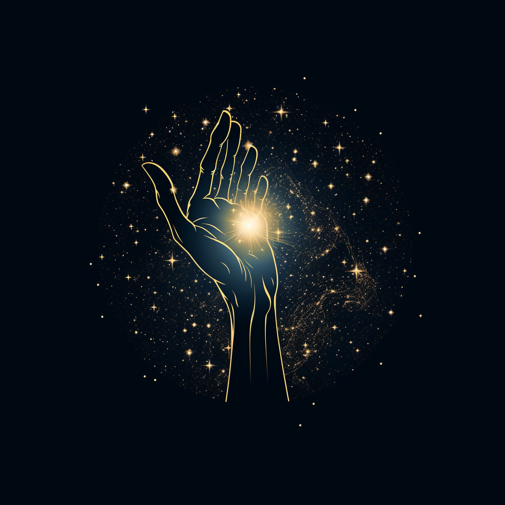 Minimalistic Magic Hand with Stars