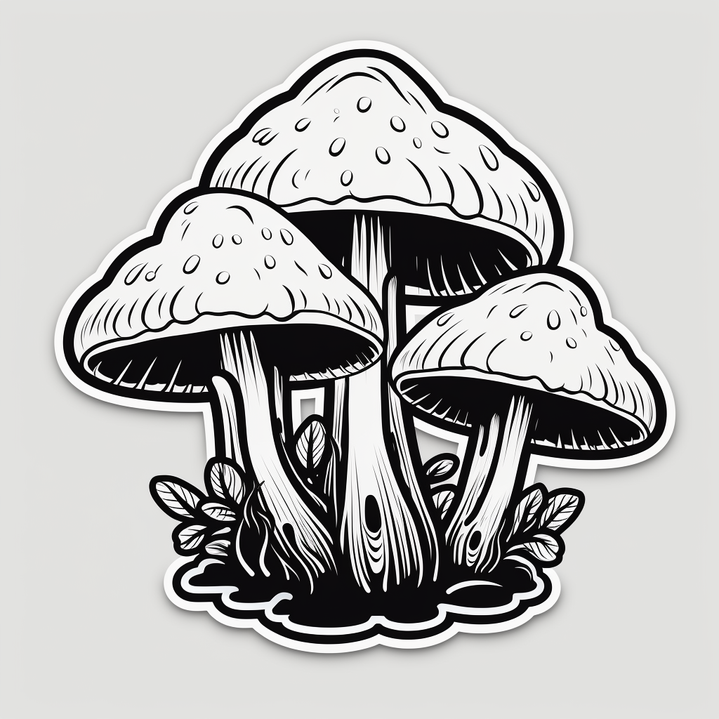 Minimalist magic mushroom pop culture sticker