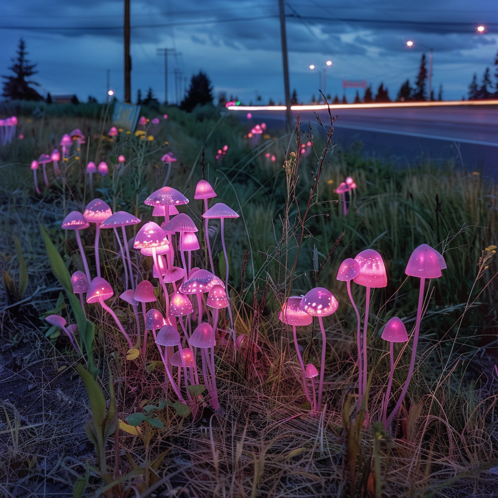 Hyperrealistic Magic Mushrooms Growing