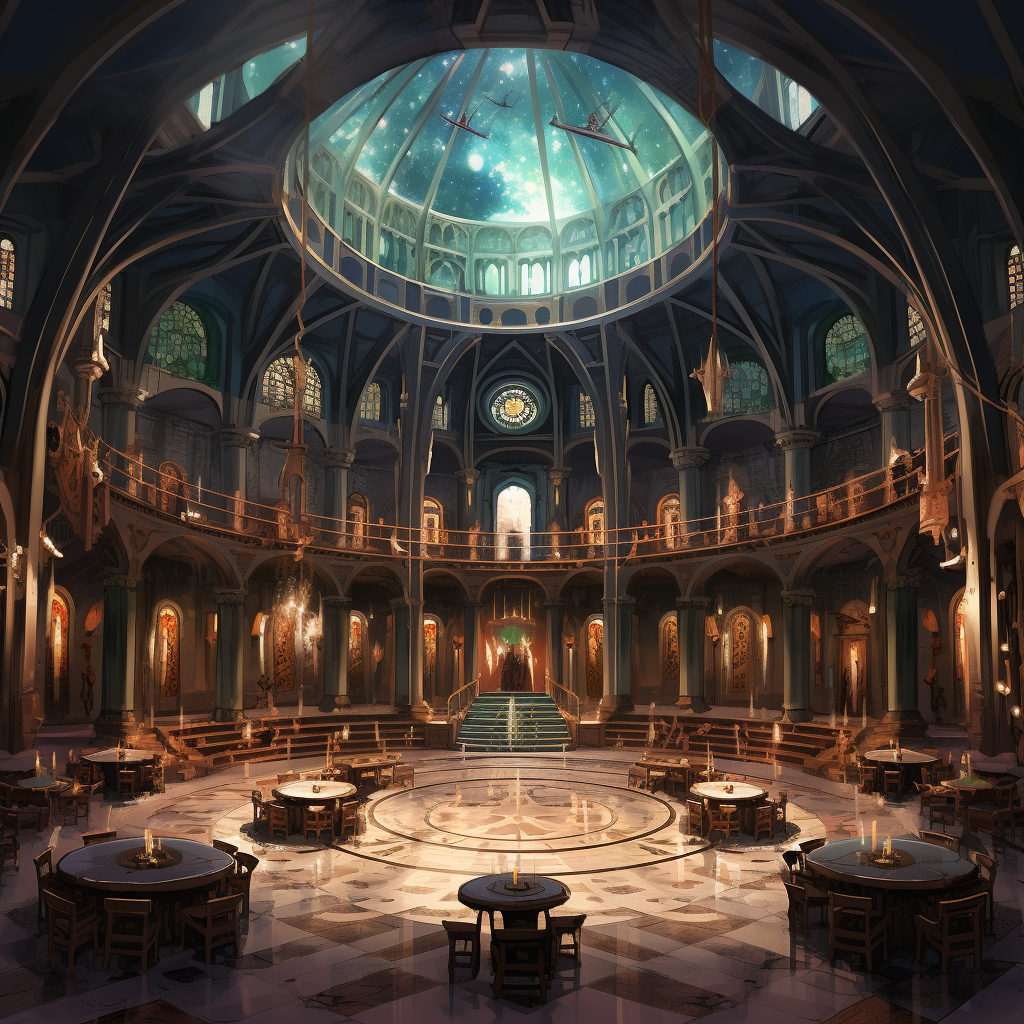 Beautiful Magic School Great Hall with Dining Tables