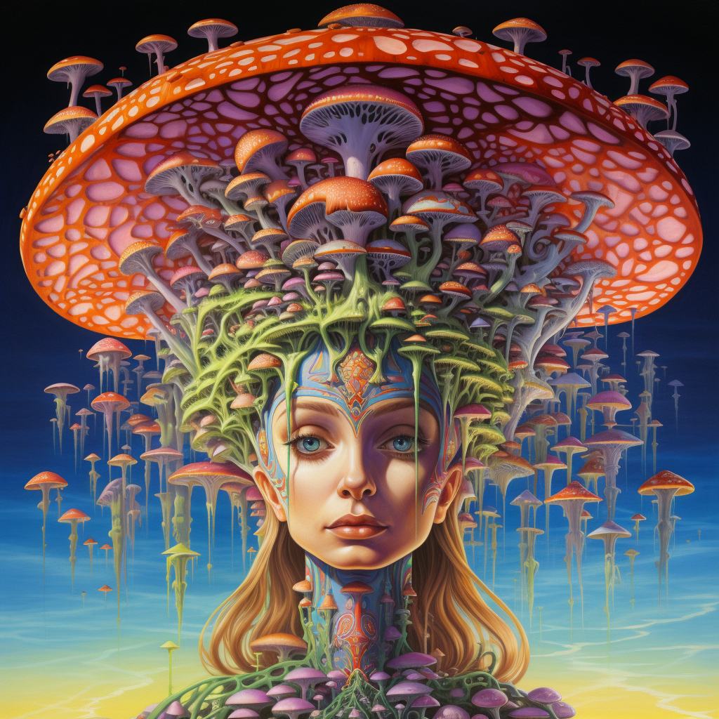 Lady with Magic Shrooms on Head