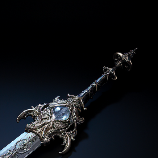 Detailed Silver Inlay on Magic Sword