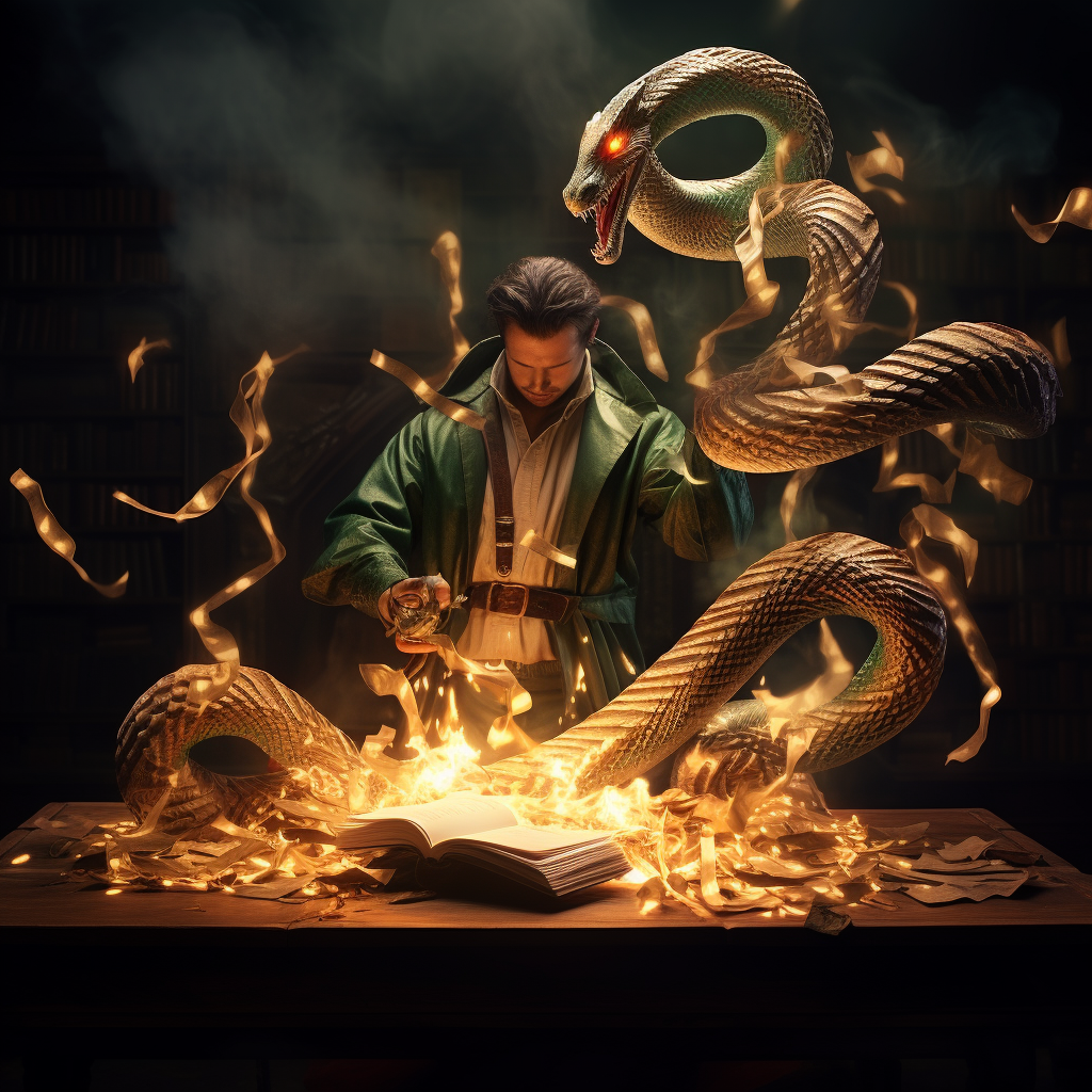 A captivating magic snake on paper