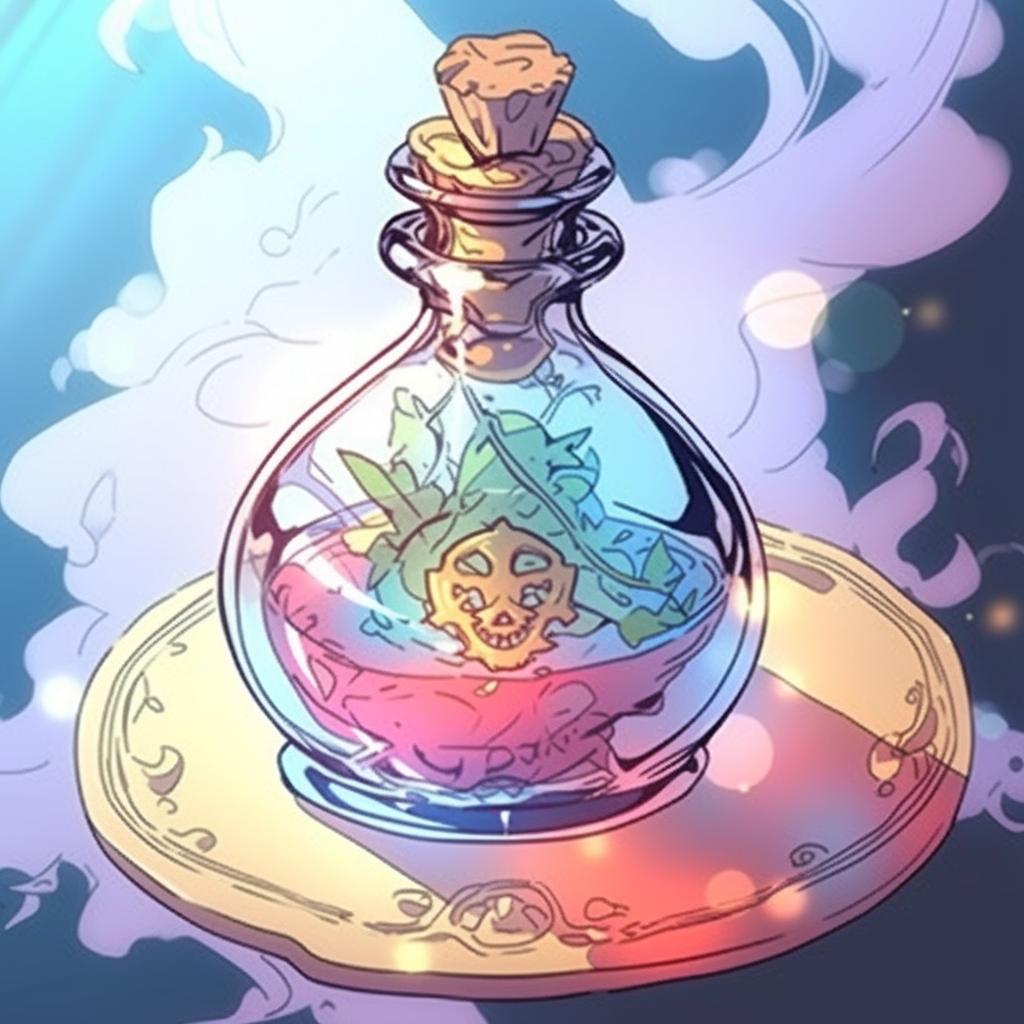 Illustration of Magic Strength Potion on Table