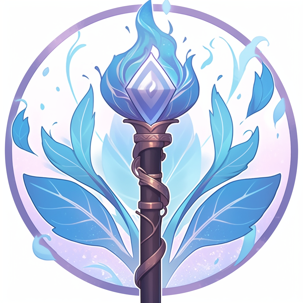 Mysterious magic wand icon on white background