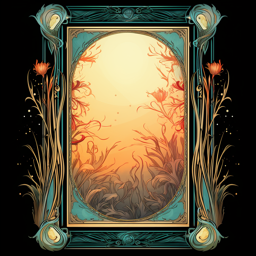 Artistic Magic Card Frame Illustration