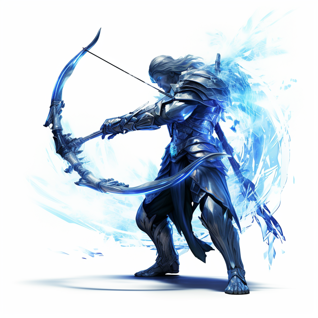 Young Male Magical Archer with Blue Light Arrows