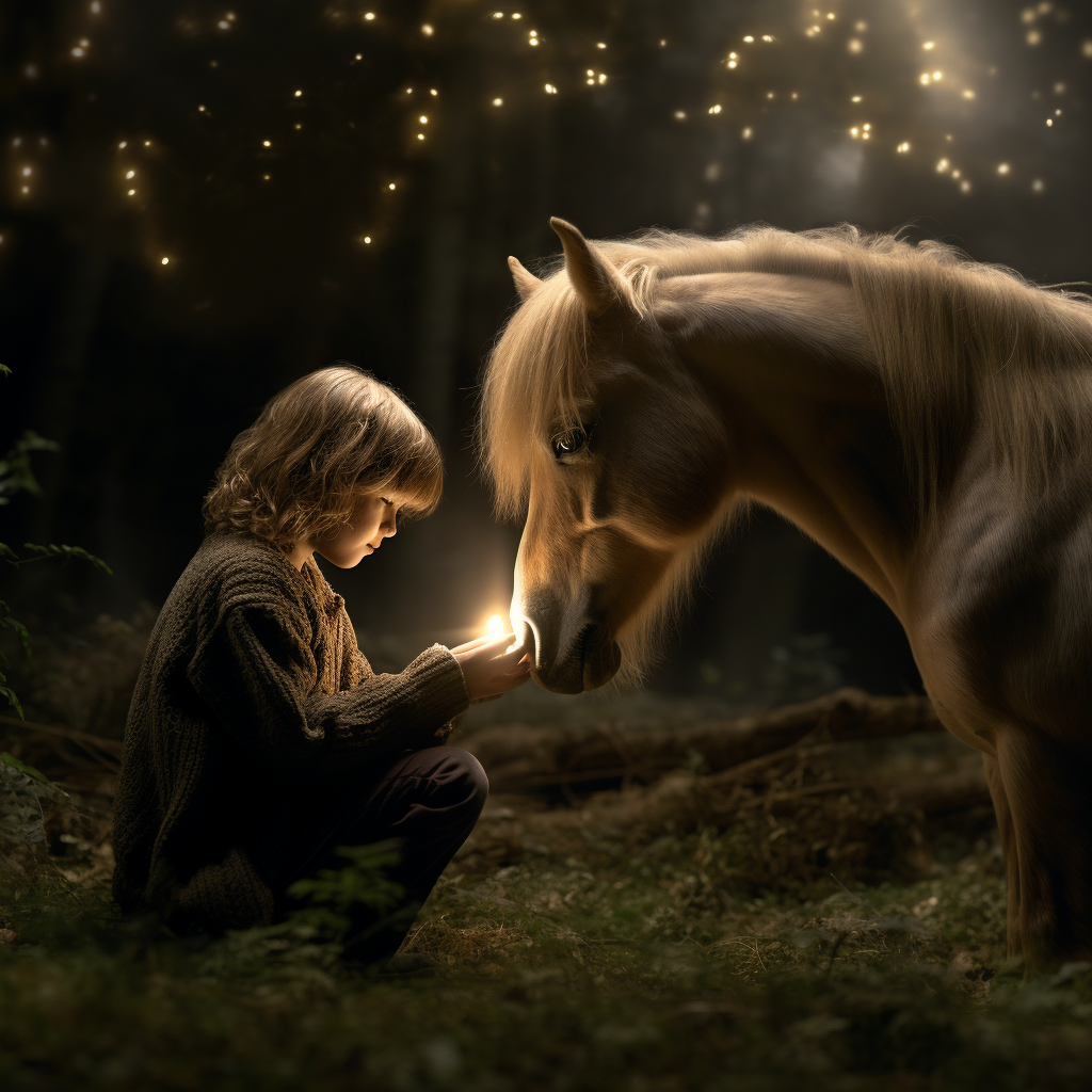 Boy and pony share heartfelt bond in magical forest