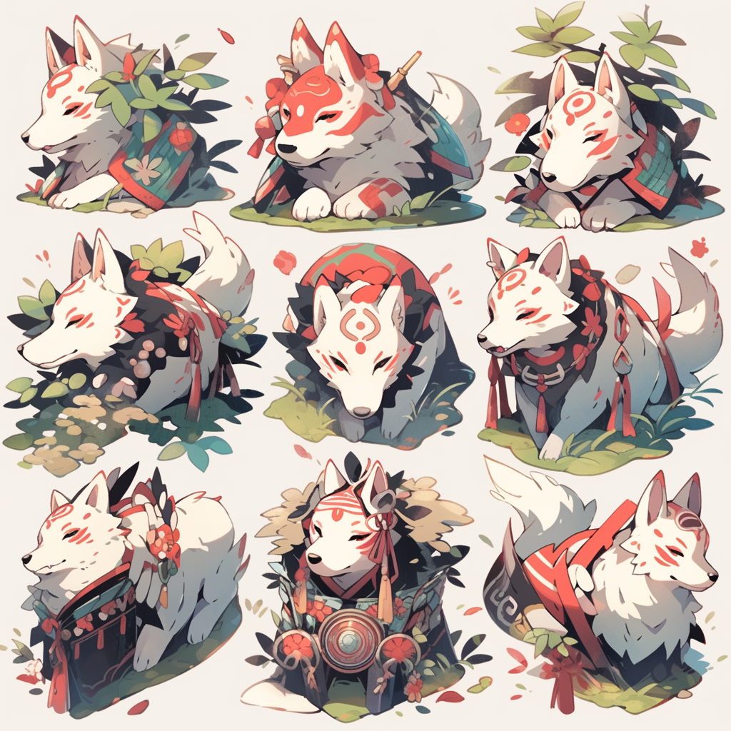 Ghibli-style Mononoke Hime gem stickers