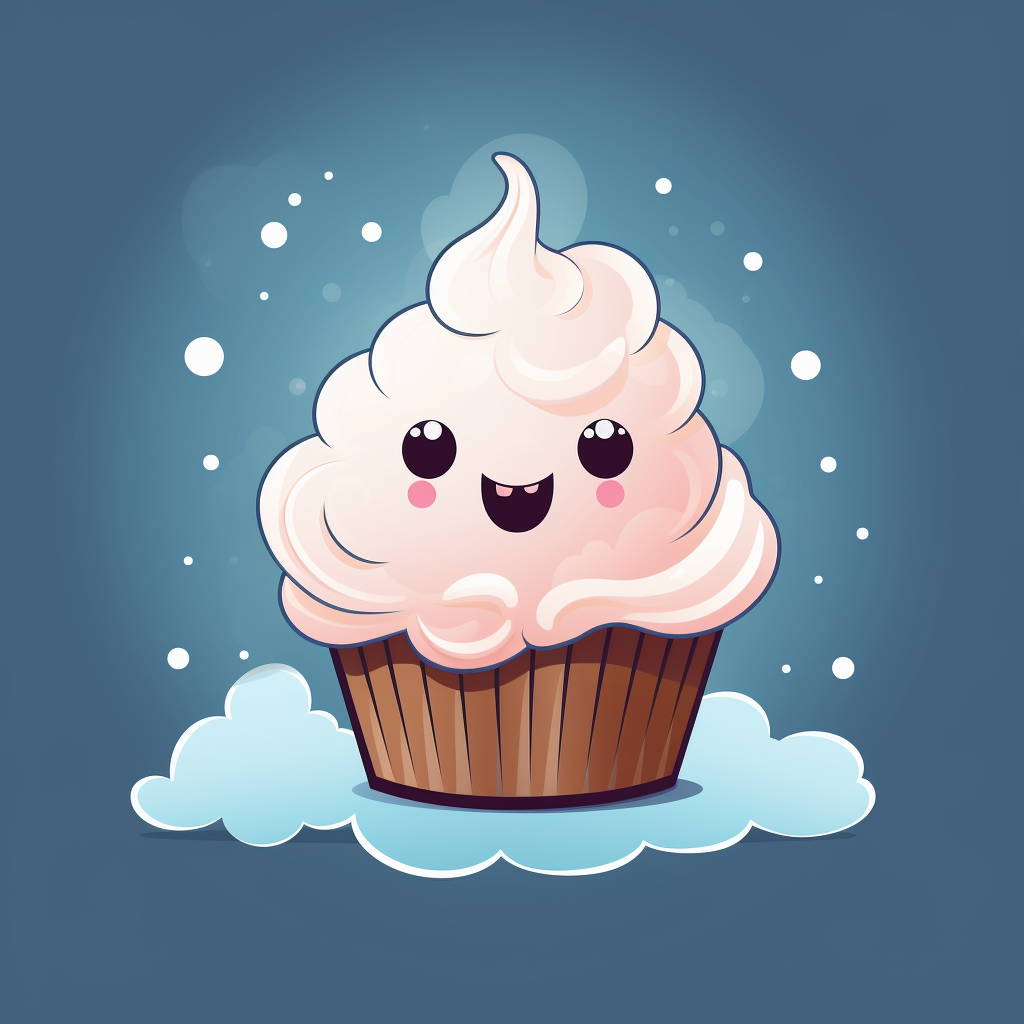 Vector illustration of a magical pink cupcake