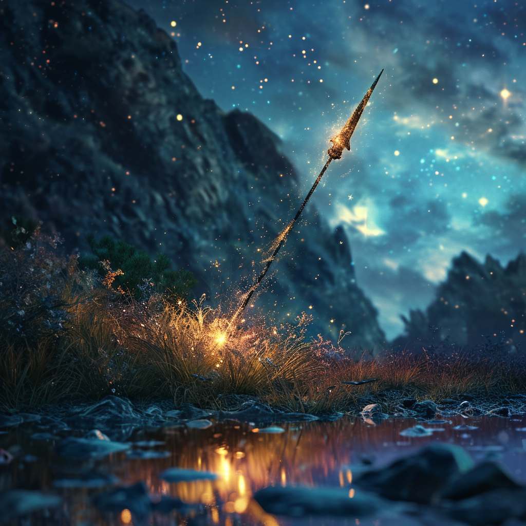 One-of-a-kind magical spear image