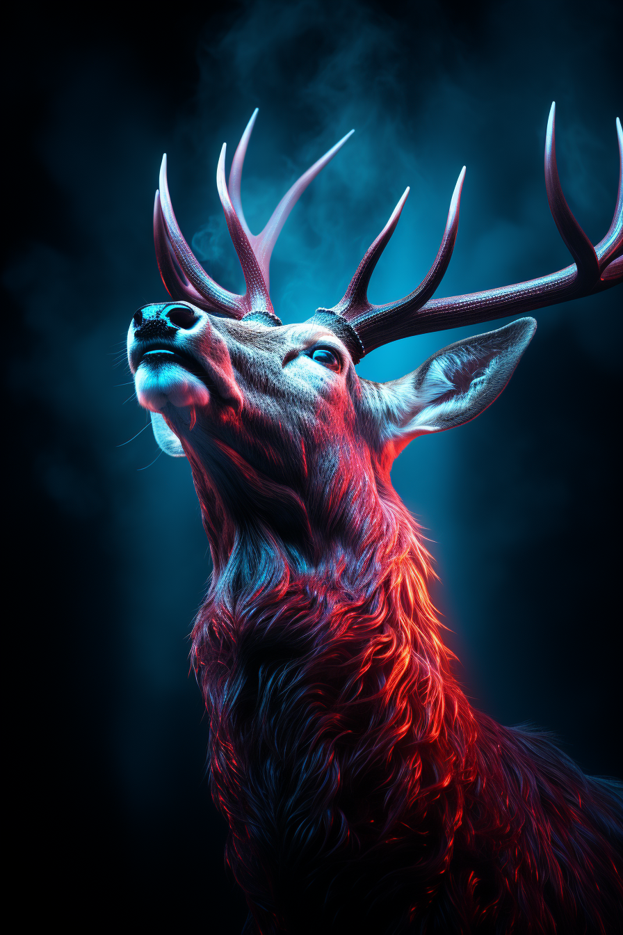 Beautiful stag with magical glow