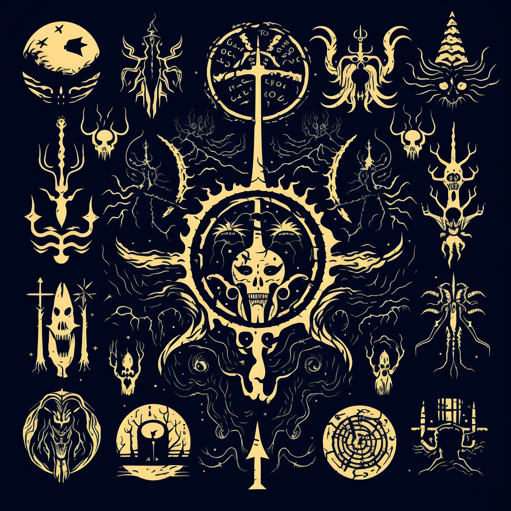 Illustration of magical symbols for a nightmare god