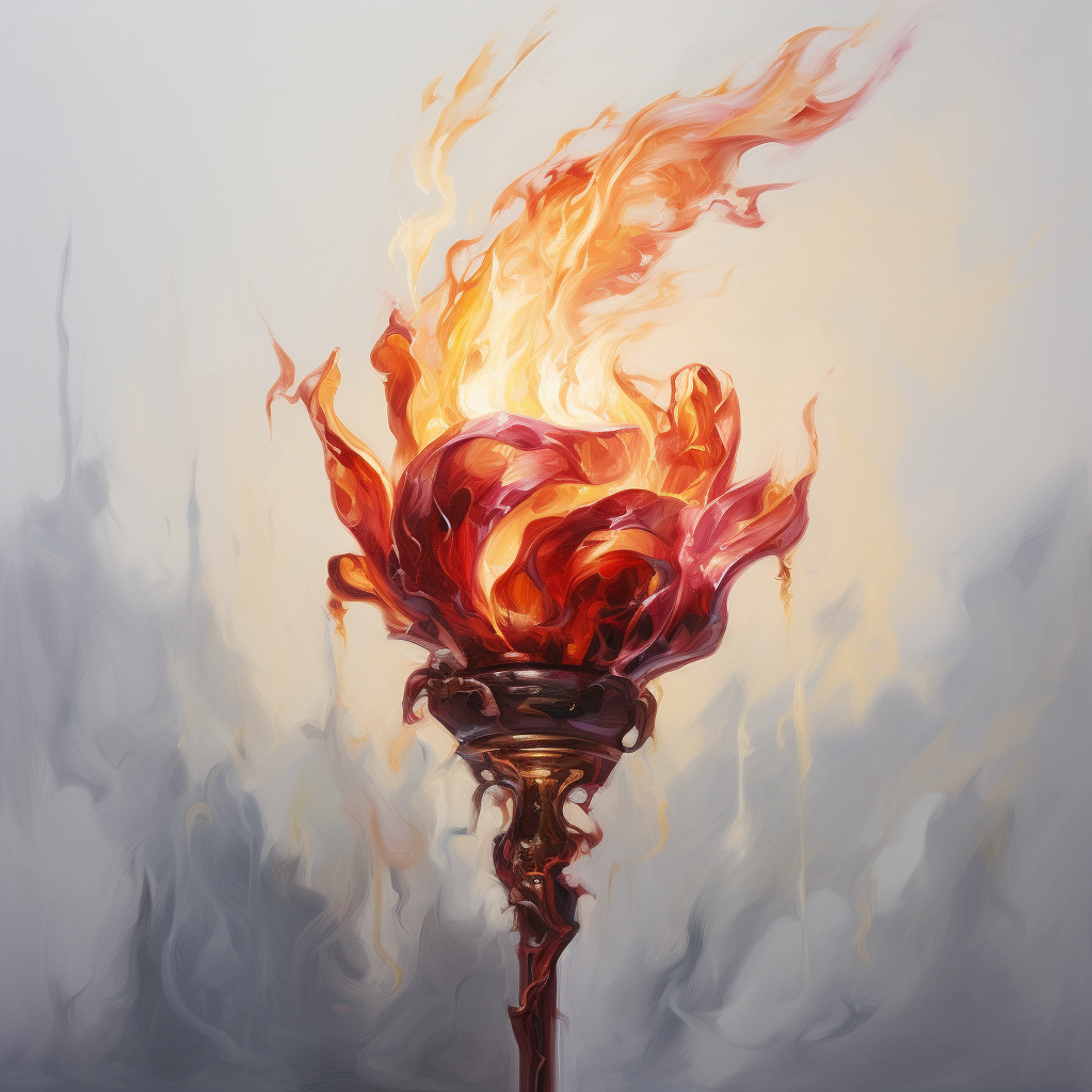 Beautiful Magical Torch with Rose Flames