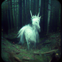 Captured image of a mystical unicorn in a magical forest