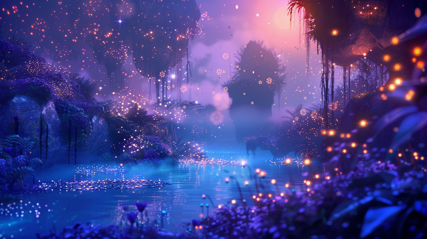 Surreal magical wizard garden image