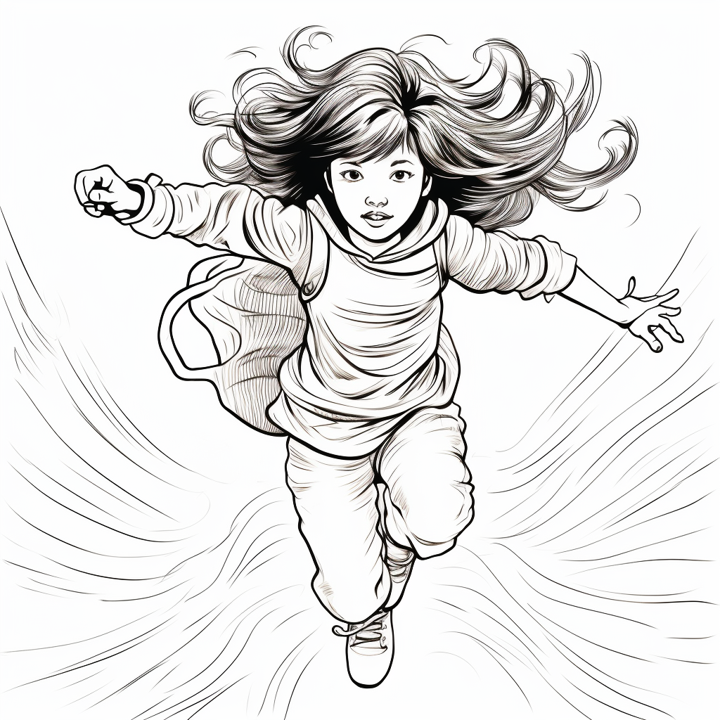 10-year-old girl with magical flying powers