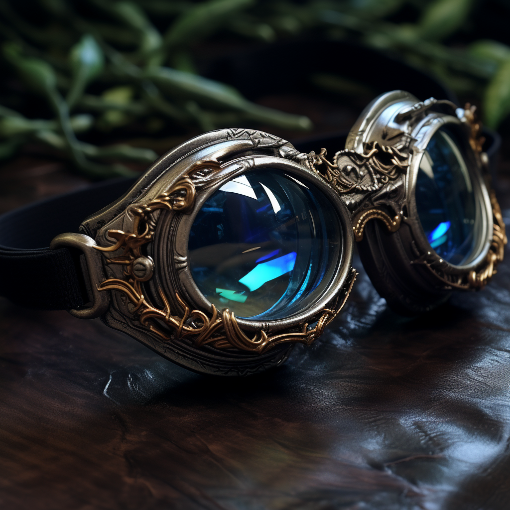 Enchanting magnifying goggles with magical effects