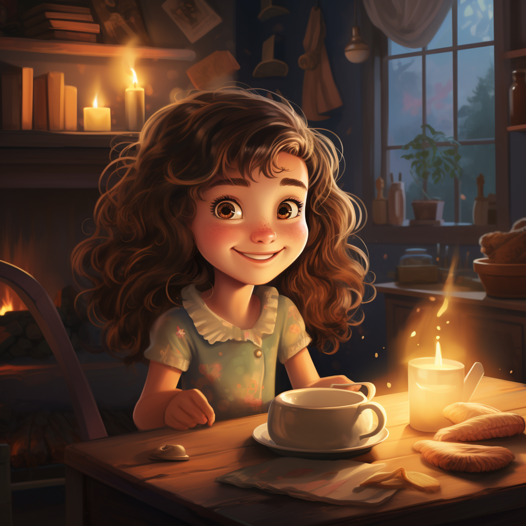 Illustration of Sophie and the magical teapot