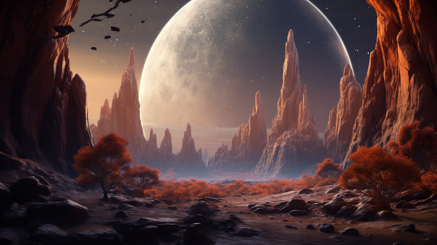 Realistic image of a magical unknown planet