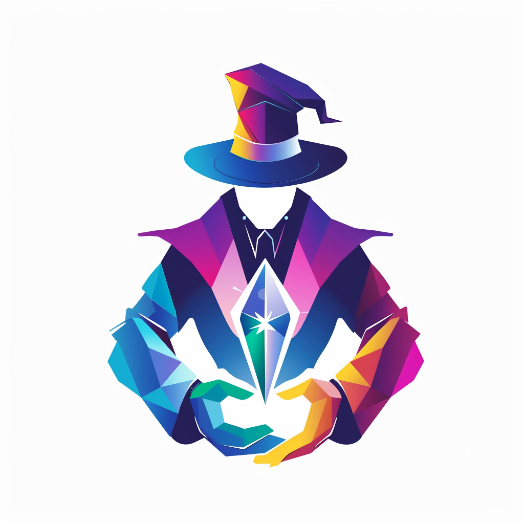 minimalist magician crystal logo