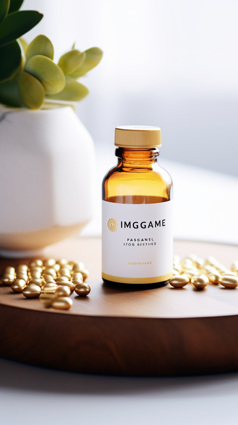 Magnesium Glycinate Supplement Bottle on White Table