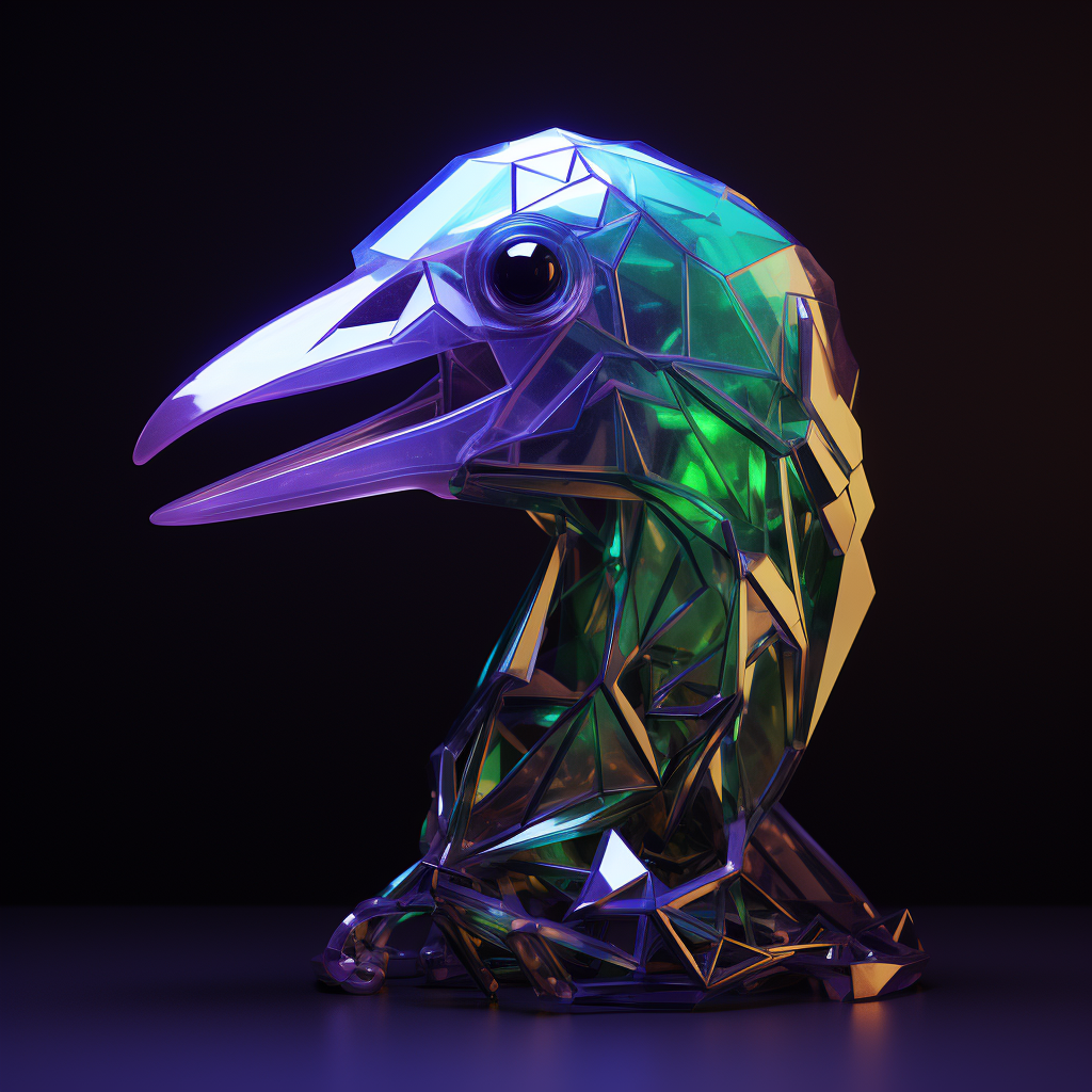 Mystical Magpie Skull Hologram Image