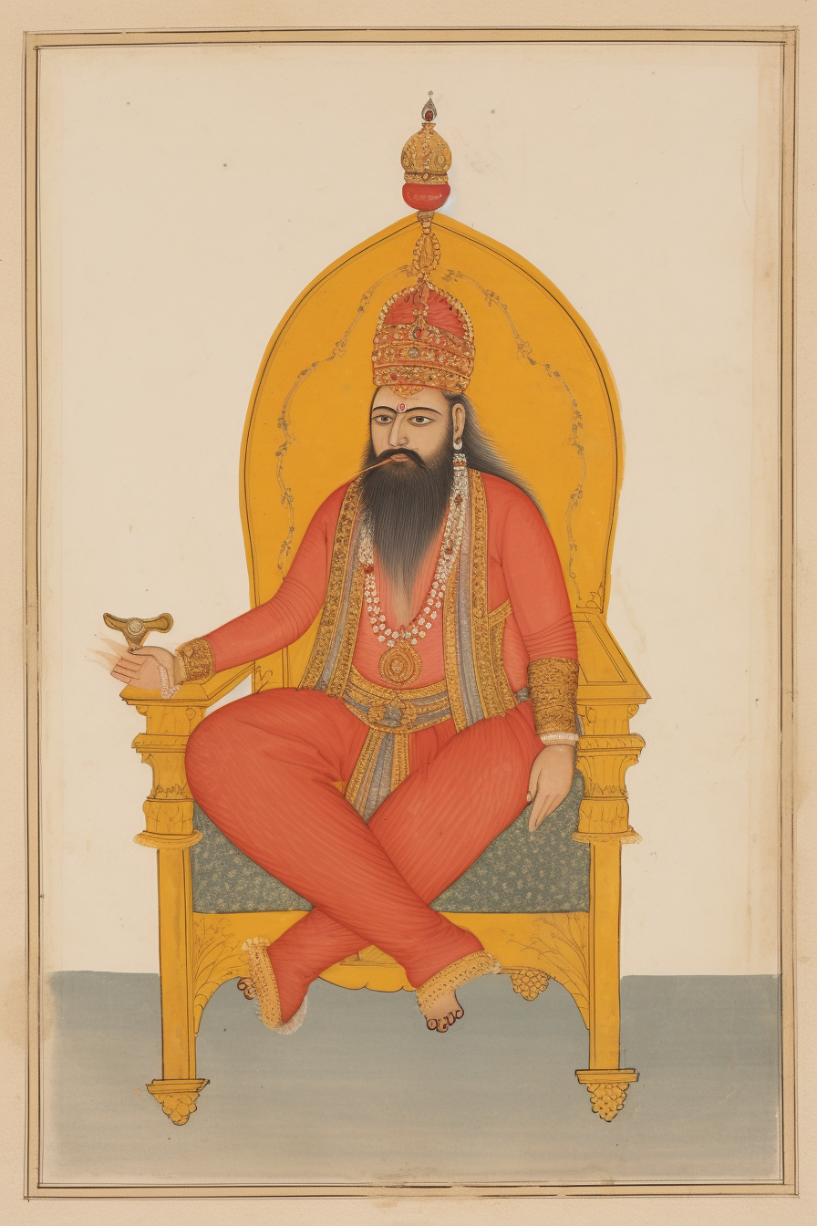 Maharaja sitting on a majestic throne