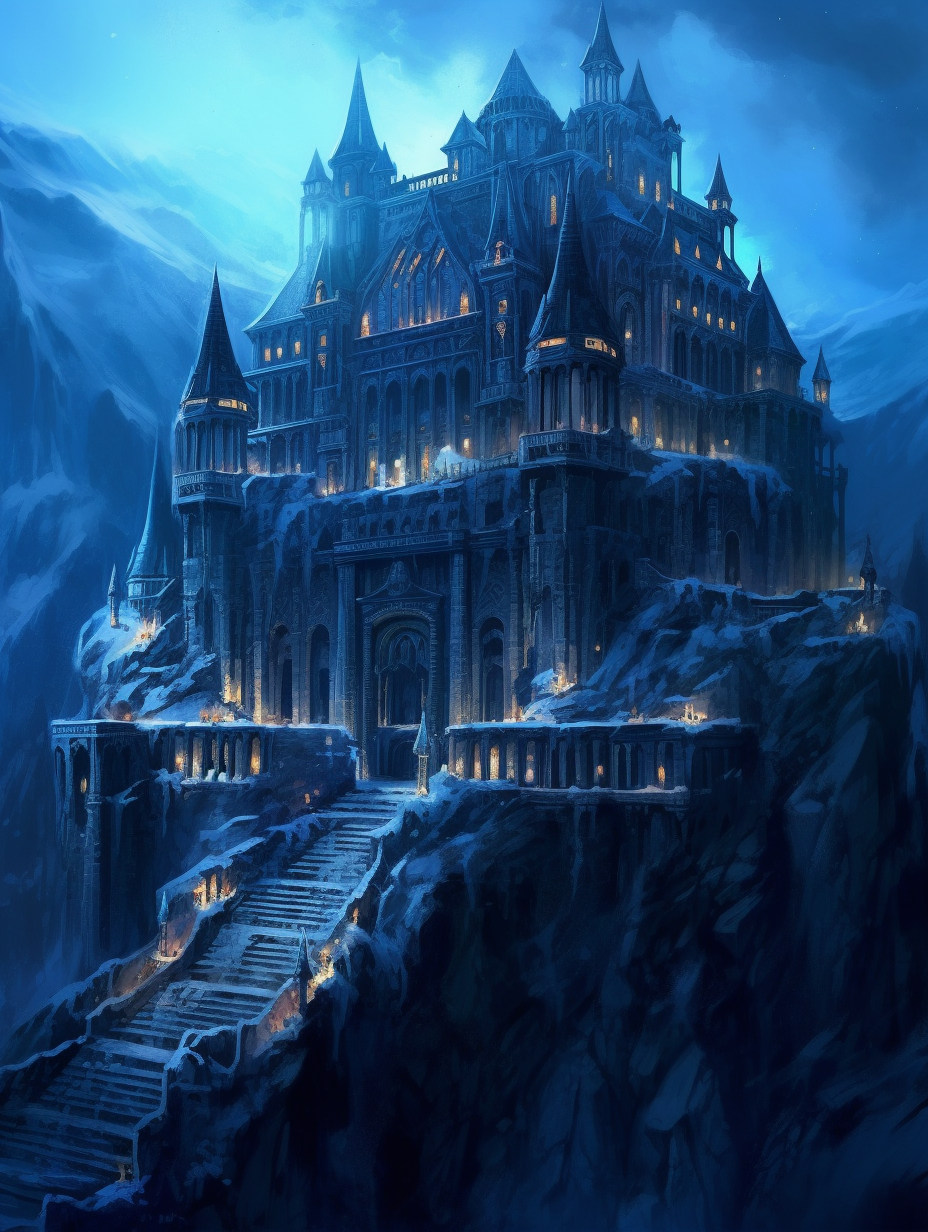 Stunning Baroque Castle in Sapphire and Obsidian