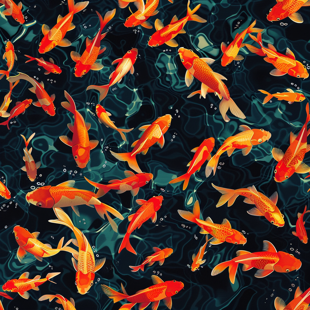 Majestic goldfishes underwater vector