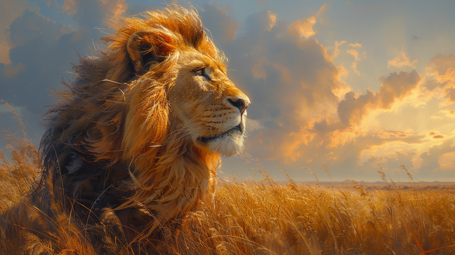 Majestic Lion with Vivid Fur Texture