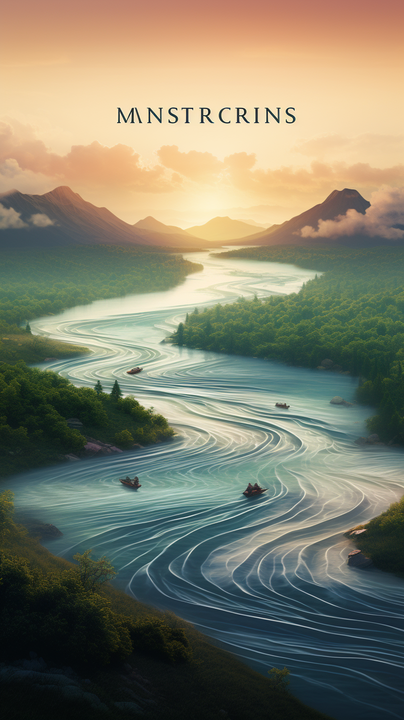 Stunning illustration of majestic river courses