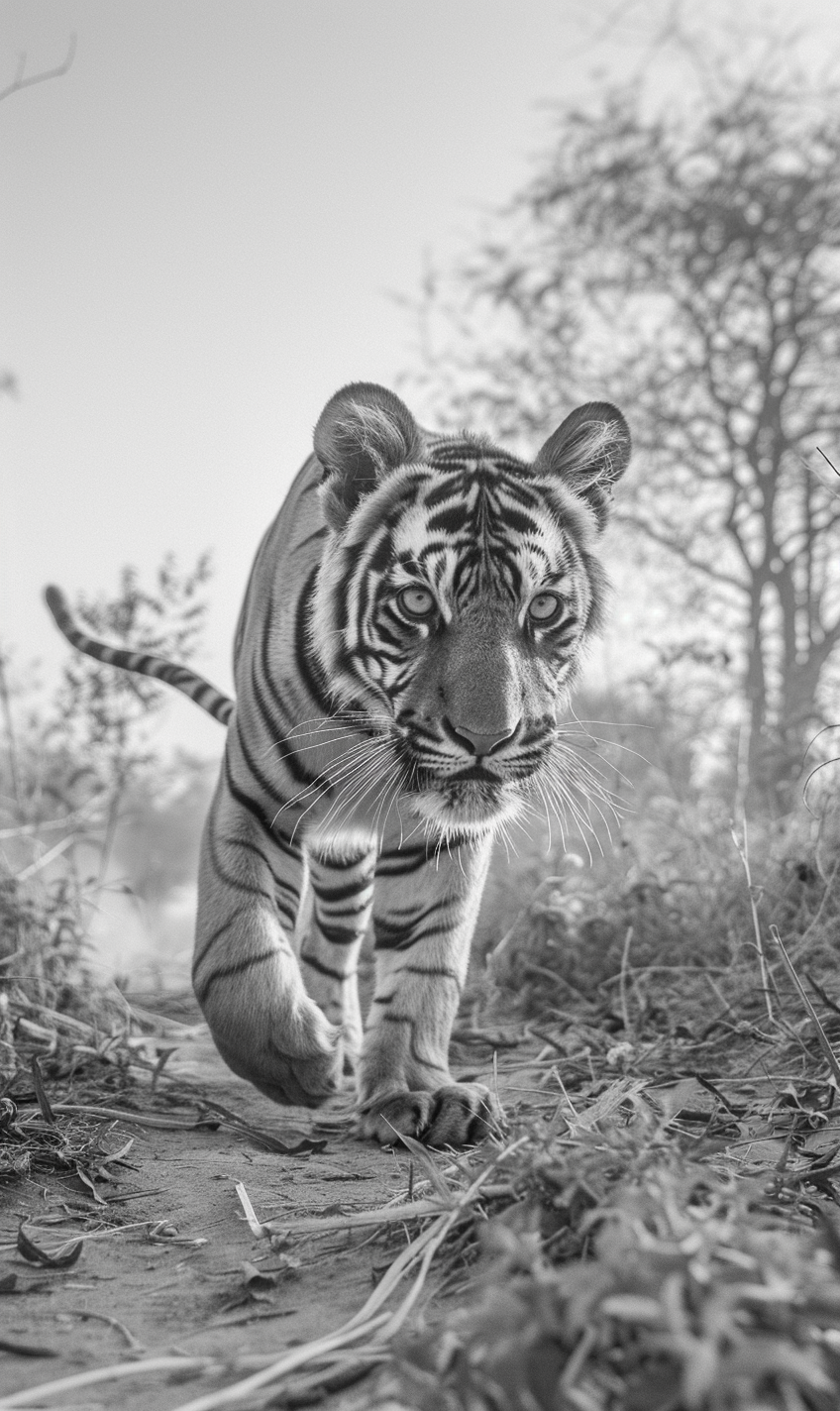 Majestic tiger in African jungle