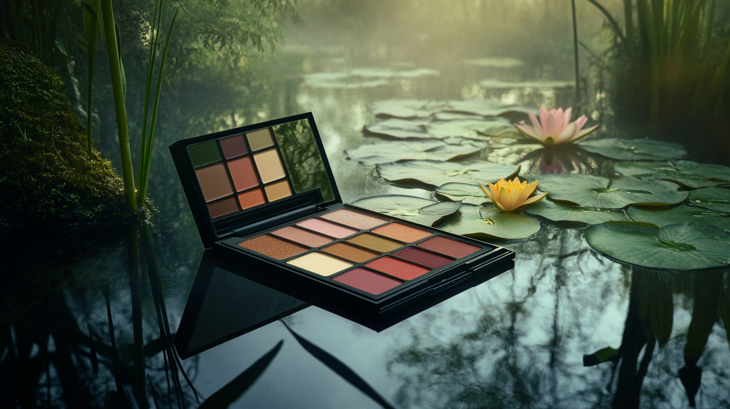 makeup palette forest pond reflection