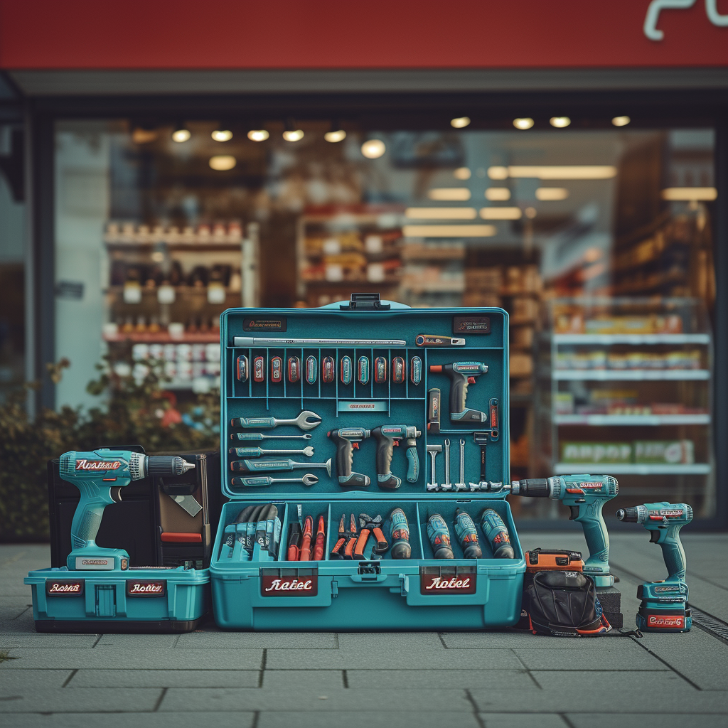 Makita Tool Set in Front of ALDI Store