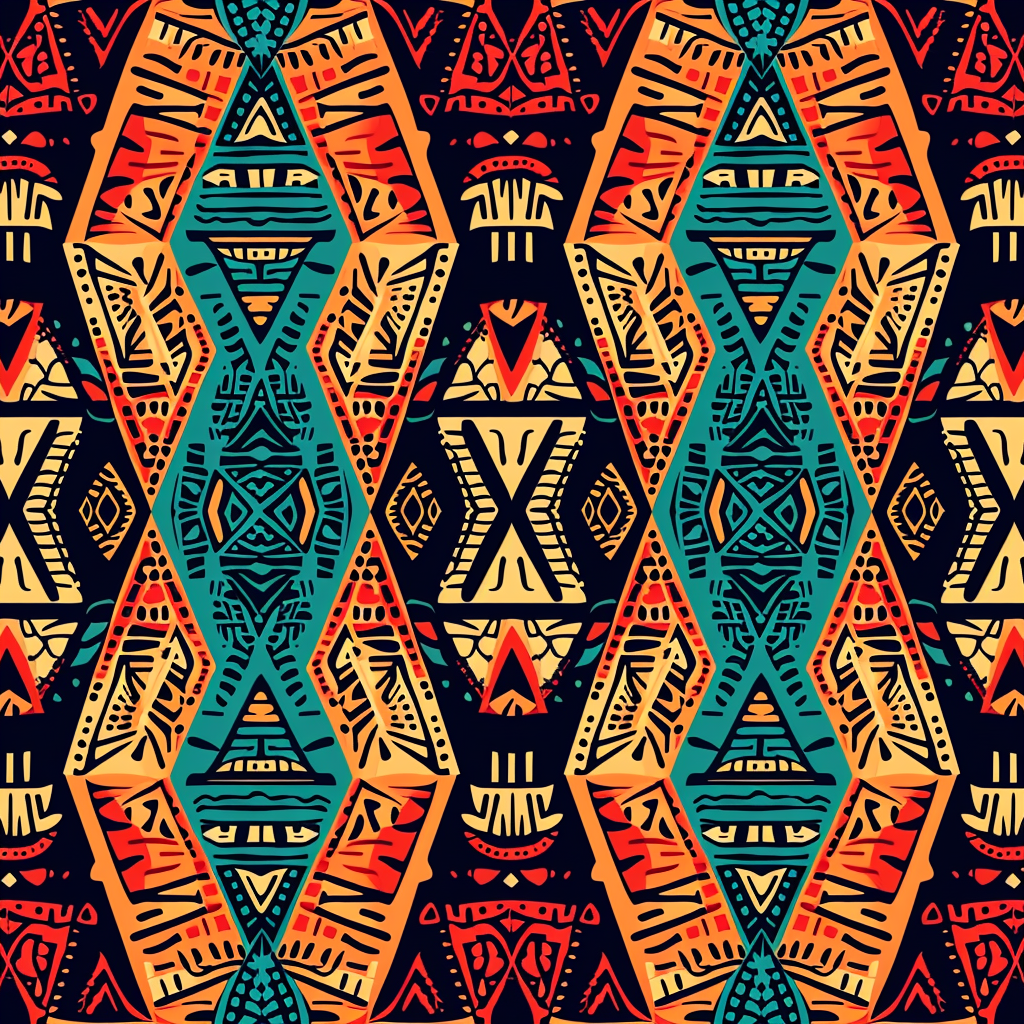 Colorful Malagasy Lambahoany Pattern