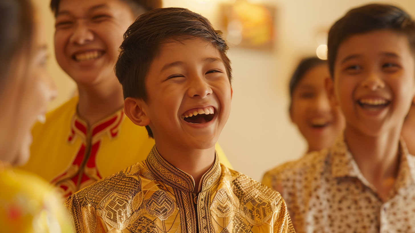 Malay teenagers laughing in Singapore