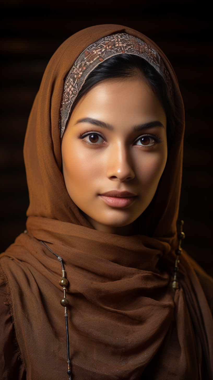 Close-up portrait of young Malaysian woman